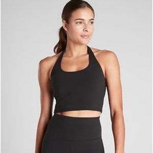 Athleta D-DD Halter Crop Powervita Black SM